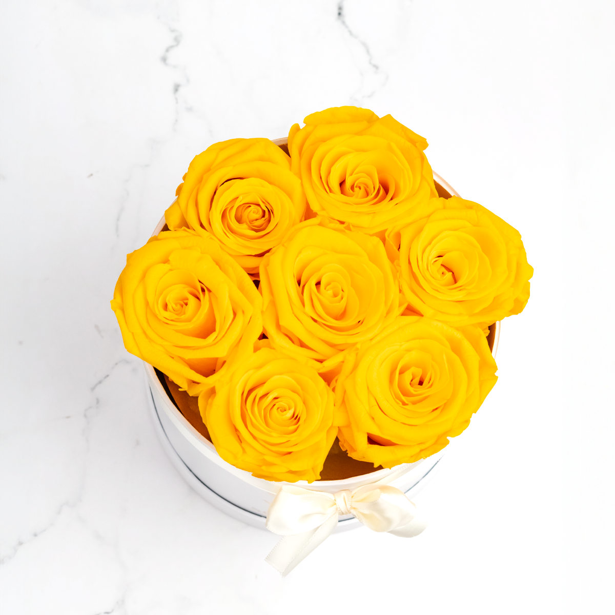 Mini Box Rosas Preservadas Amarillo