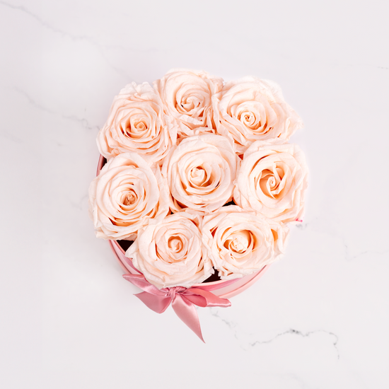 Mini Box Rosas Preservadas Rosado