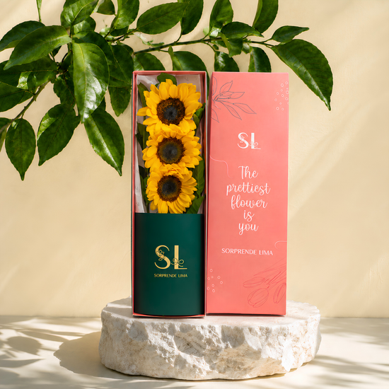 Caja Flores Amarillas Sol para Ti – 3 Girasoles