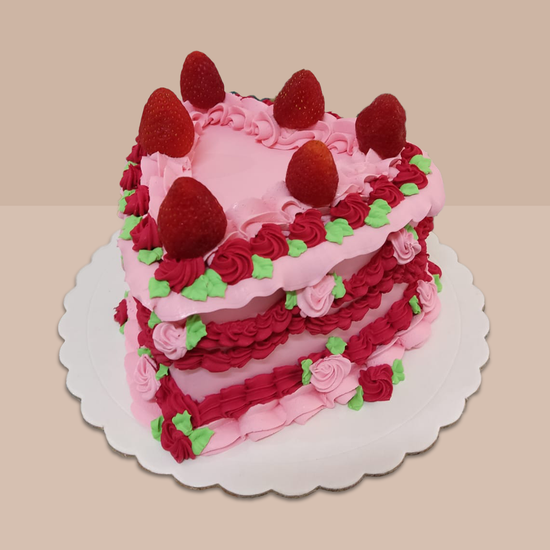 Cake strawberry Corazón