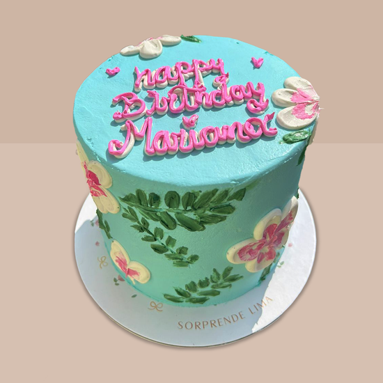 Cake con diseño de flores