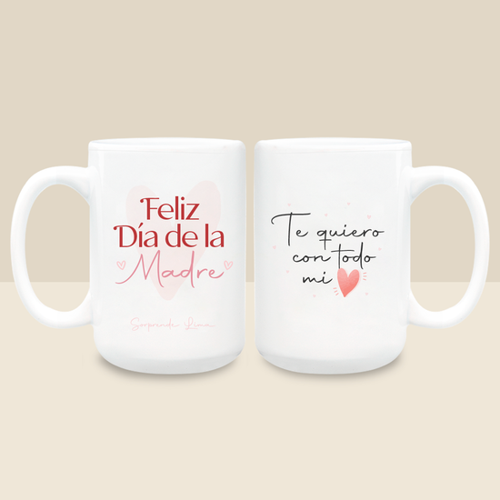 Taza Te quiero con todo mi corazón mamá