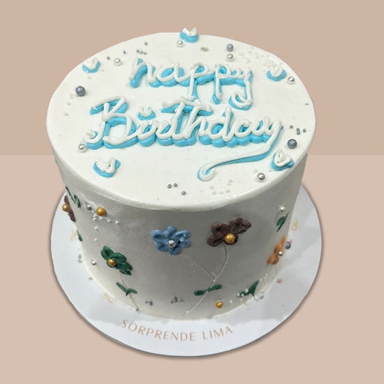 Cake con diseño de flores 2