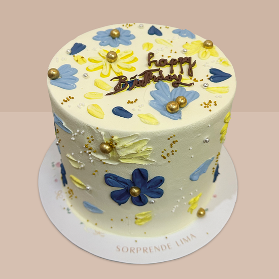 Cake con diseño de flores 3