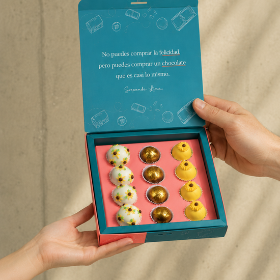 Caja 12 Trufas Flores Amarillas Primavera