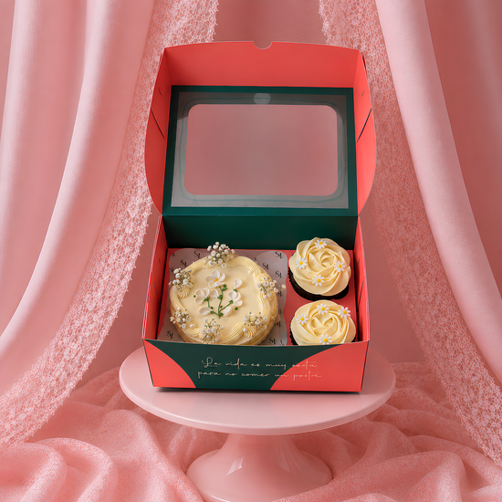 Pack Dulce Flores Amarillas – Mini Torta y Cupcakes