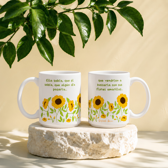 Taza Ella Sabía – Flores Amarillas