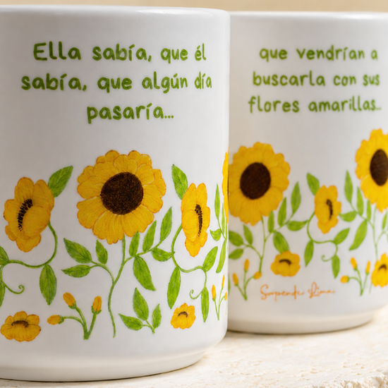 Taza Ella Sabía – Flores Amarillas