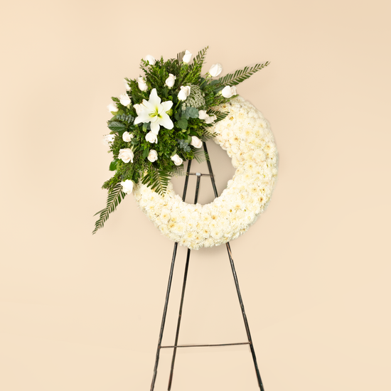 Corona Grande Fúnebre blanco