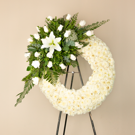 Corona Grande Fúnebre blanco