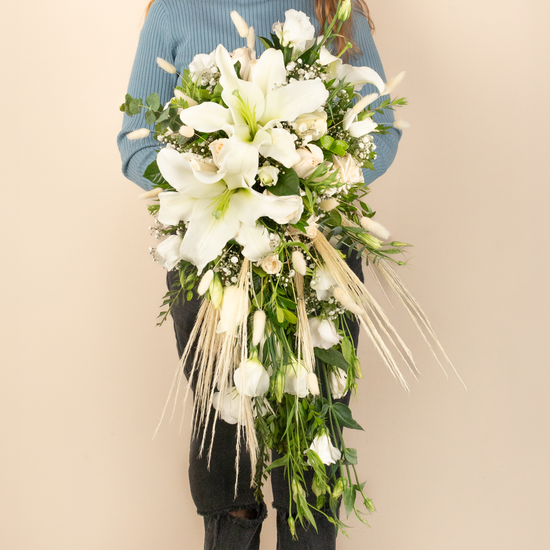 Bouquet Novia Rosas y Lirios Blanco