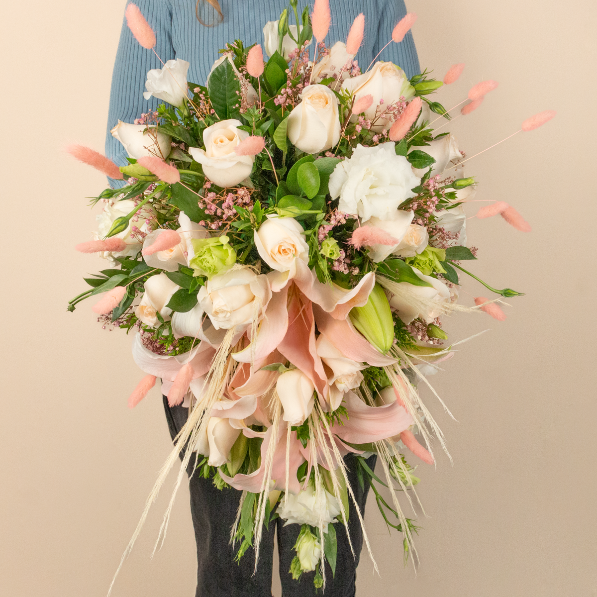 Bouquet Novia Lirios Rosados y Rosas