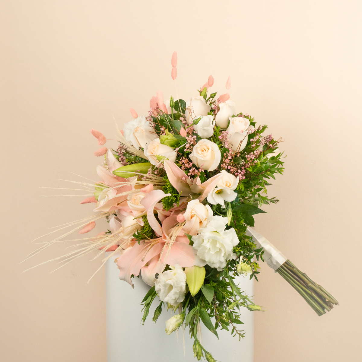Bouquet Novia Lirios Rosados y Rosas