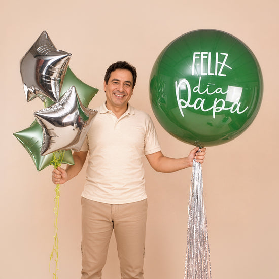 GLOBO BURBUJA Y ESTRELLAS PARA EL MEJOR PAPÁ
