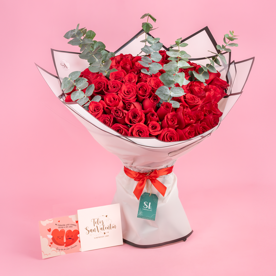 RAMO BUCHON 100 ROSAS SAN VALENTIN