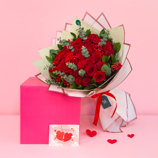 RAMO BUCHÓN 50 ROSAS SAN VALENTÍN