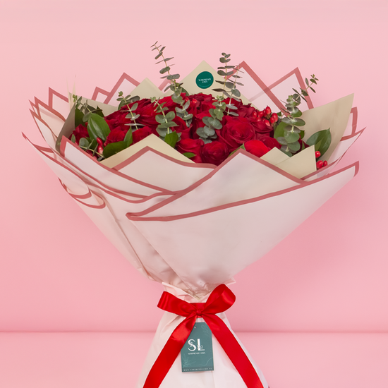 RAMO BUCHÓN 50 ROSAS SAN VALENTÍN