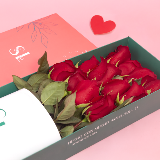 CAJA 12 ROSAS SAN VALENTÍN