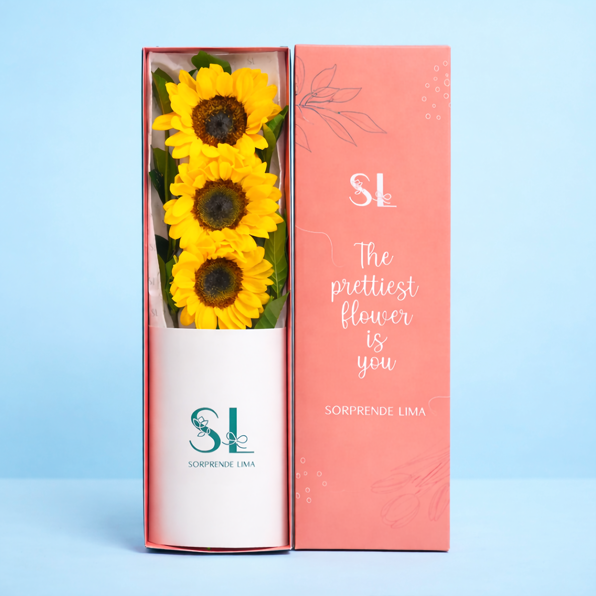 CAJA DE 3 GIRASOLES PASCUA