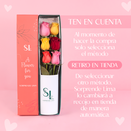CAJA 6 ROSAS COLORFUL - JORGE LUNA