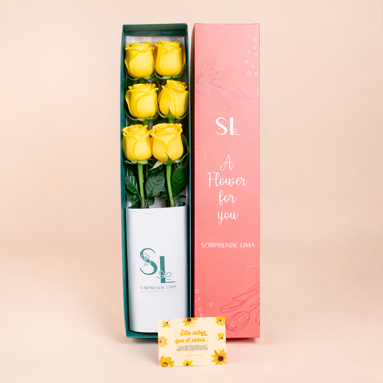 CAJA 6 ROSAS AMARILLAS