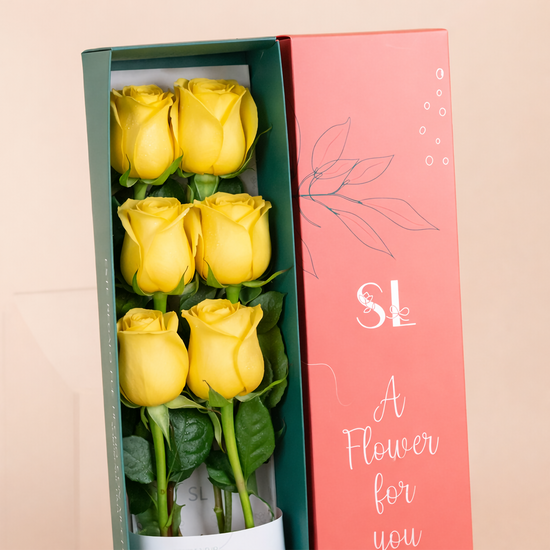 CAJA 6 ROSAS AMARILLAS