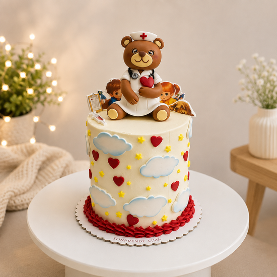 Torta Enfermera con Oso