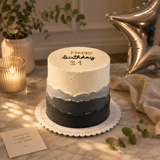 Torta Degradado Gris Personalizada