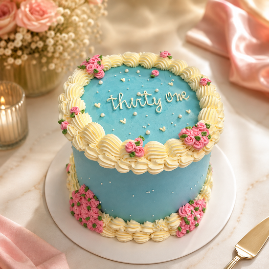Torta Floral Azul