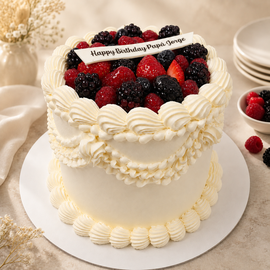 Torta Vintage de Frutos Rojos Personalizada