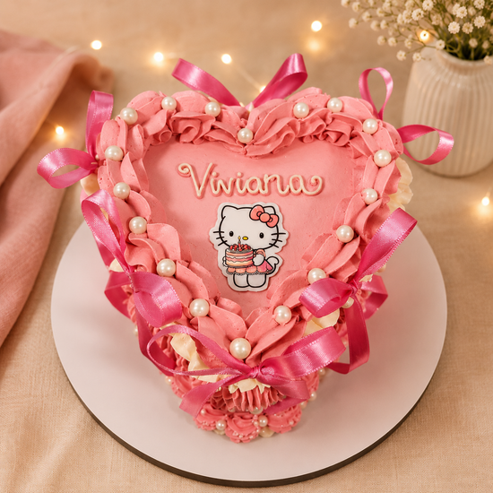 Torta Corazón Hello Kitty