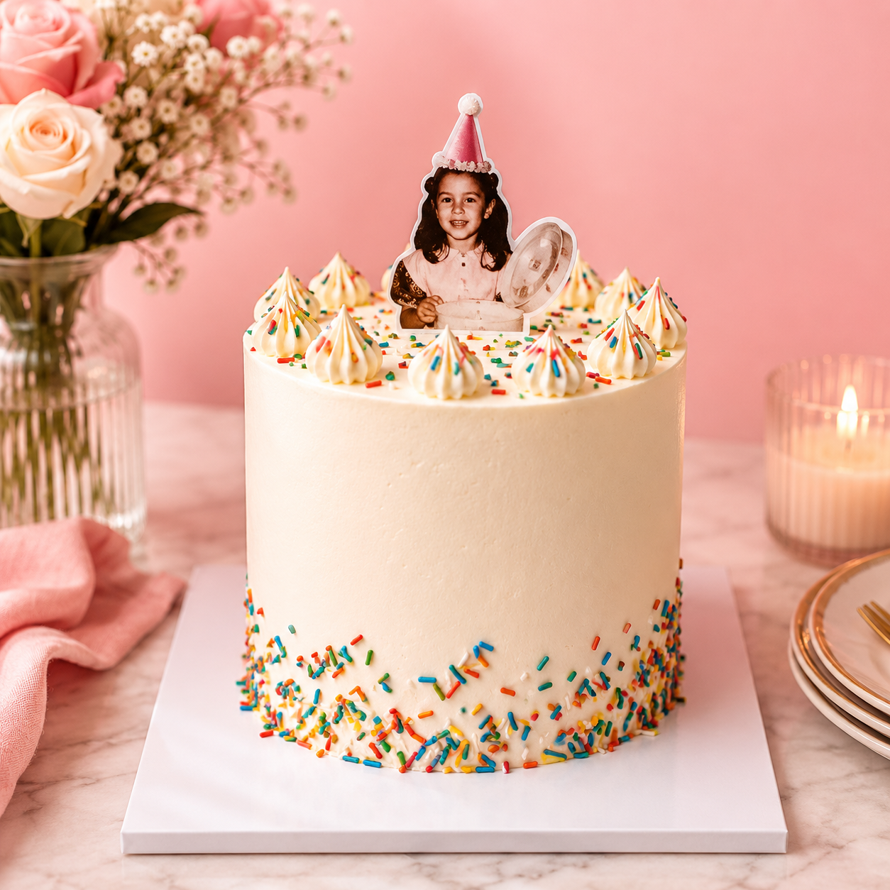 Torta Recuerdo de Cumpleaños con Foto