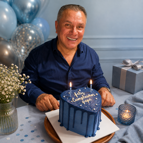 Torta Corazón Azul con Drip