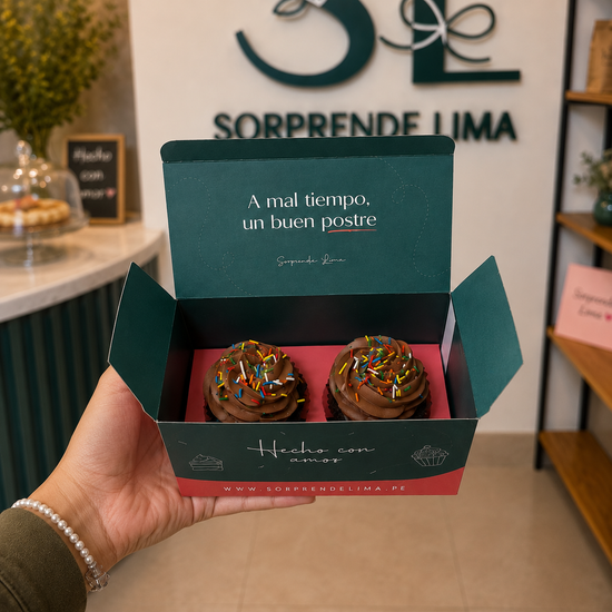 Dúo Cupcakes Confetti Chocolate