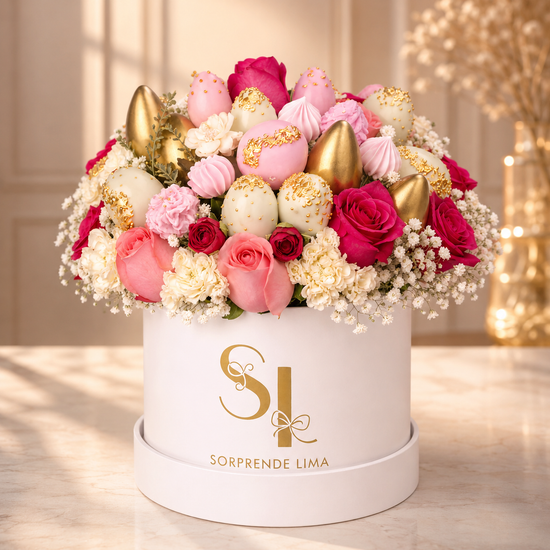 BOX CHOCOFRESAS Y FLORES