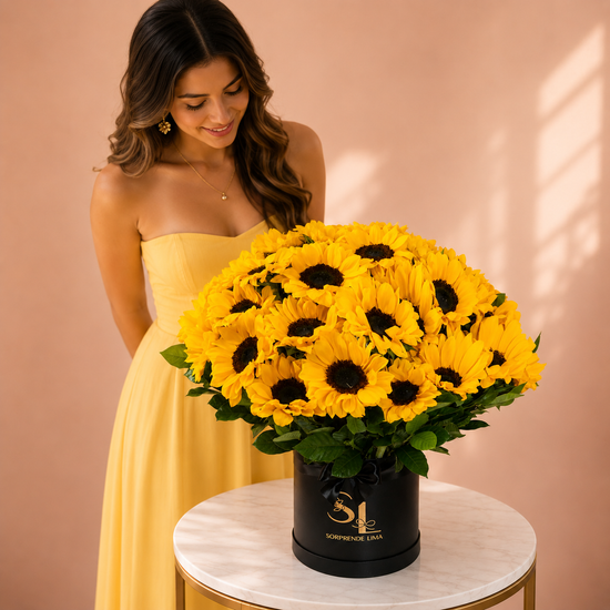 BOX 50 GIRASOLES FLORES AMARILLAS