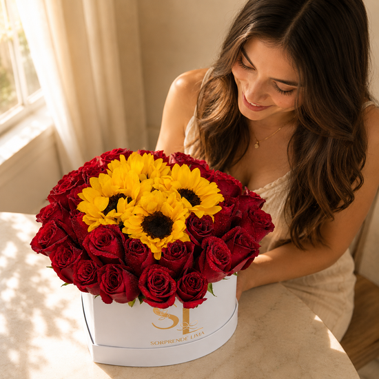 HEARTBOX ROSAS & GIRASOLES