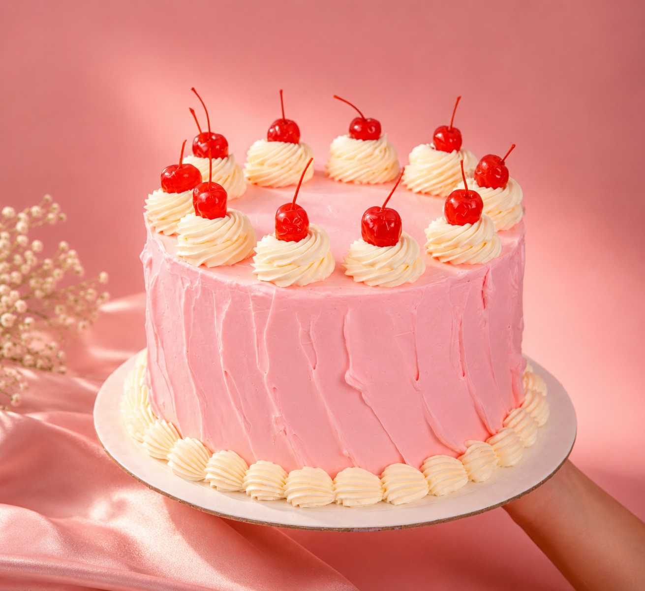 Torta Rosa de Cerezas