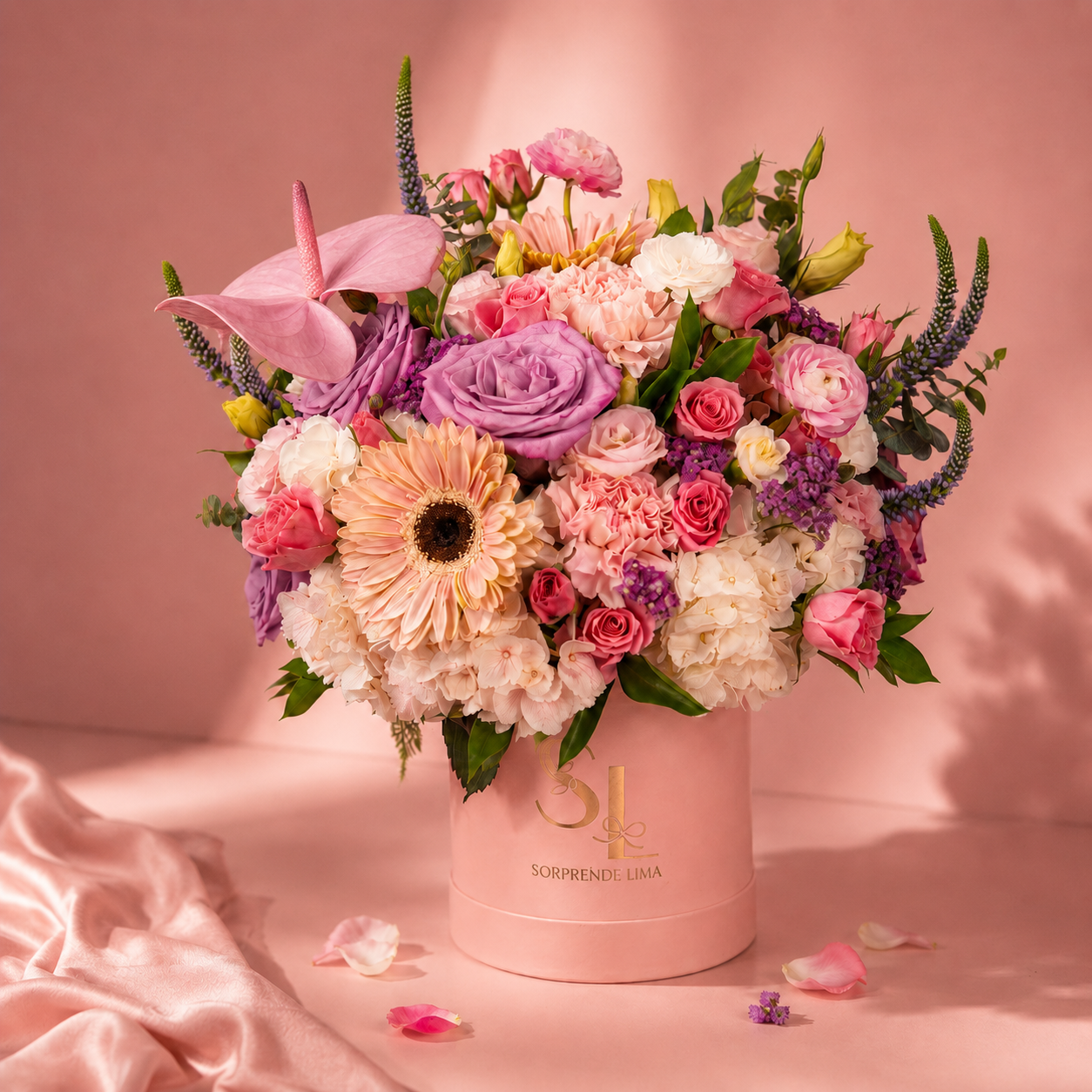 Box Floral Jardín Rosado