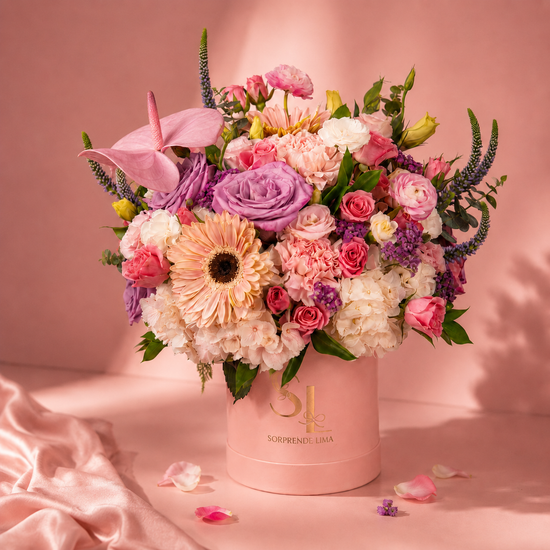 Box Floral Jardín Rosado