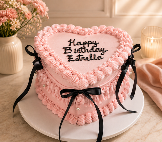 Torta Corazón Rosada y Negra