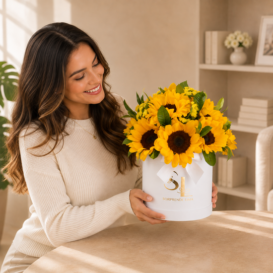 BOX DE GIRASOLES WHITE