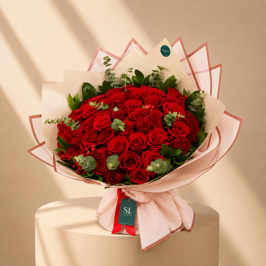 RAMO 50 ROSAS ROJAS