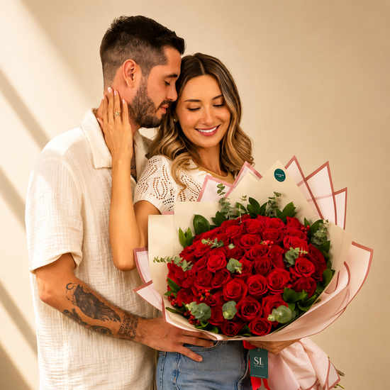 RAMO 50 ROSAS ROJAS