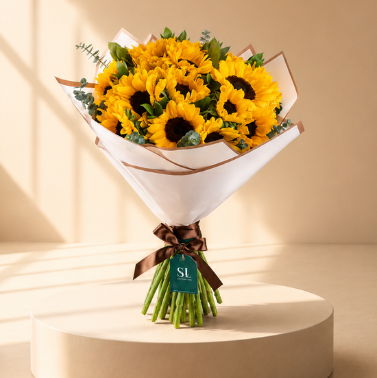 RAMO 30 GIRASOLES FLORES AMARILLAS