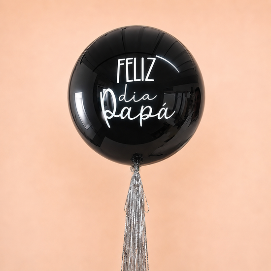 GLOBO BURBUJA NEGRO FELIZ DIA PAPÁ