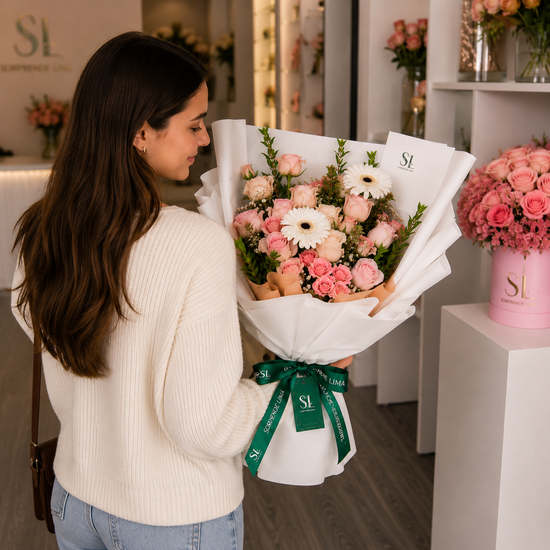 Ramo Jardín de Rosas y Gerberas