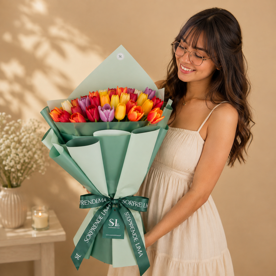 RAMO BUCHON 100 TULIPANES