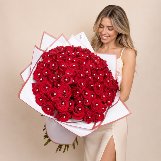 Ramo Buchón "100 rosas" con Perlas