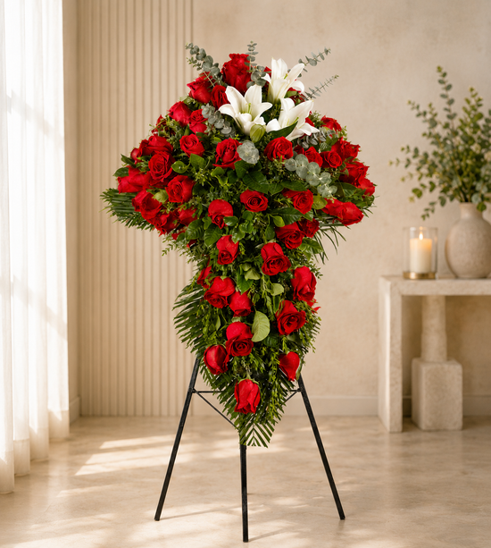 ARREGLO CRUZ DE CONDOLENCIAS
